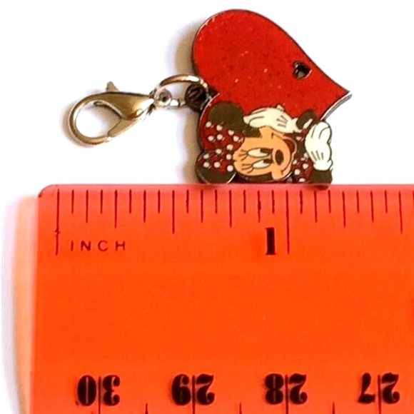 Vintage Disney Minnie Mouse Clip On Charm Bracelet Zipper Pull Valentines Gift - Picture 13 of 13